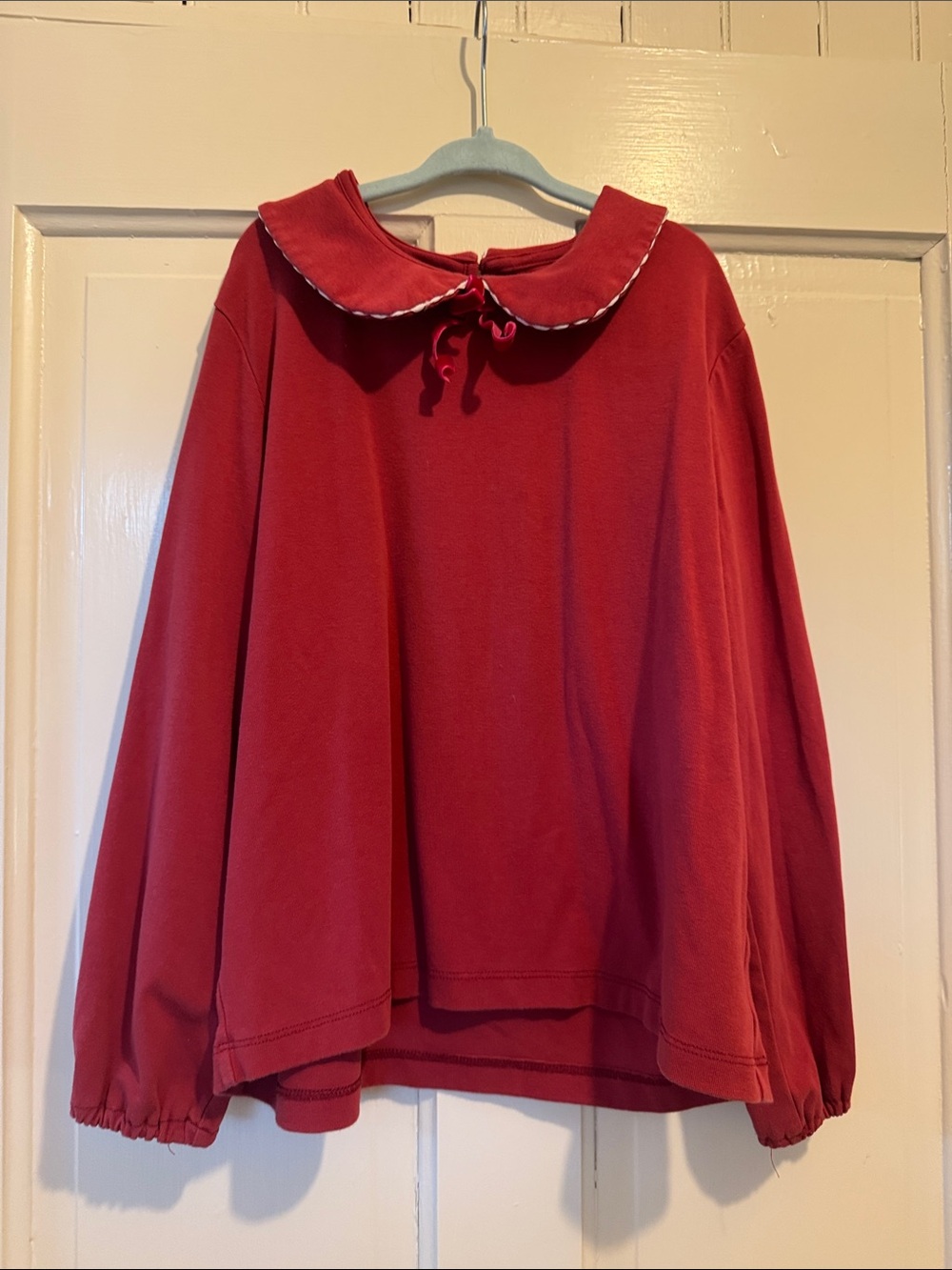 Maison me Red Peter Pan Collar girls top size 7